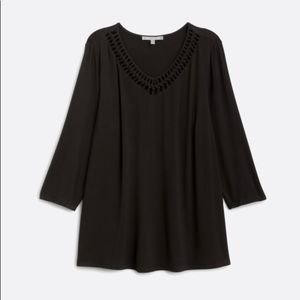 Daniel Rainn Kenya Black Lace Knit Top